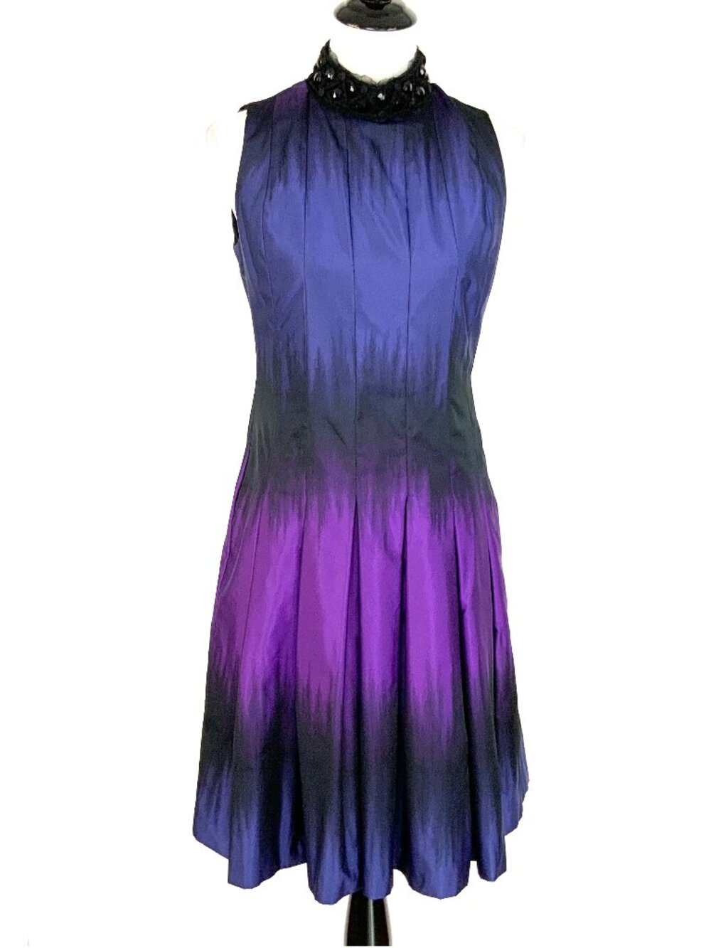 BIGIO Collection Ombre Fit & Flare Pleated Dress Prom Party  Sz 4-6